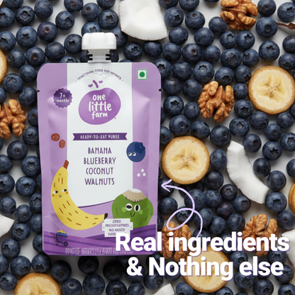 Banana, Blueberry, Coconut, Walnuts