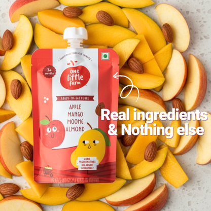 Apple, Mango, Moong, Almonds